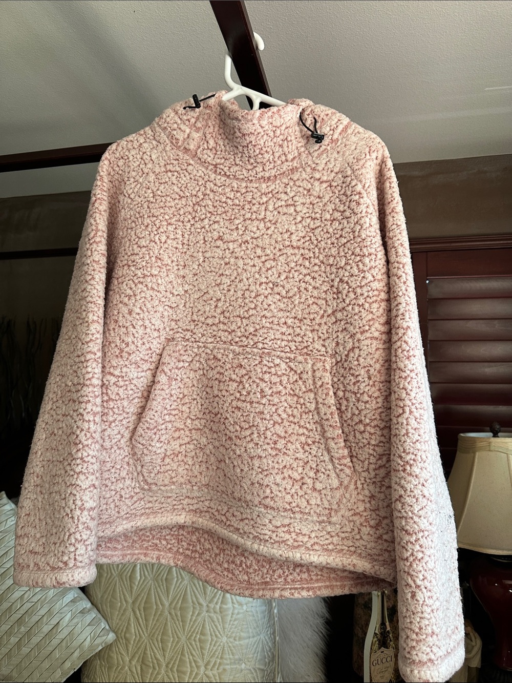 PINK Victoria's Secret Plush Sherpa Turtleneck Pullover - Light Pink